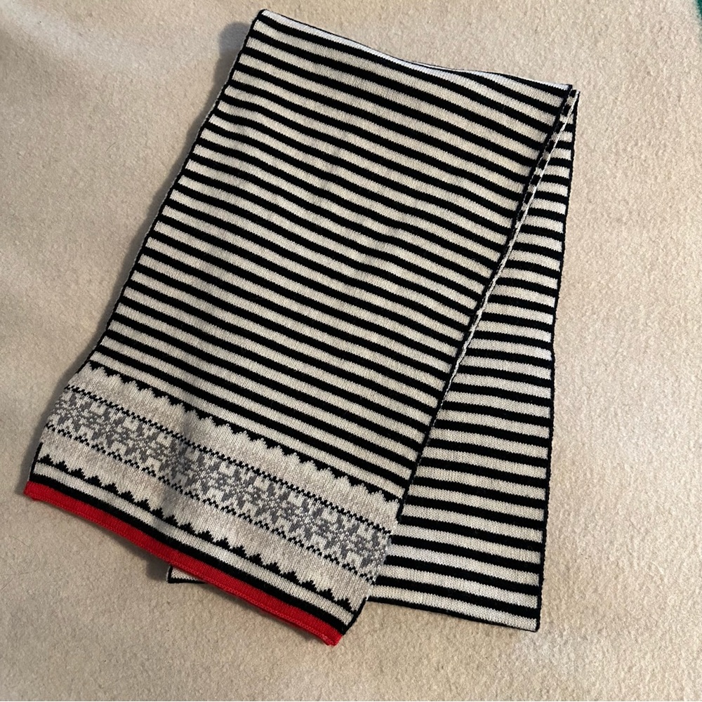 J. Crew Fair Isle Knit Stripe Reversible Scarf